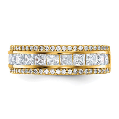 10K Gelbgold Tiara Kollektion Poliert Zirkonia Ring (size 7 Nur)
