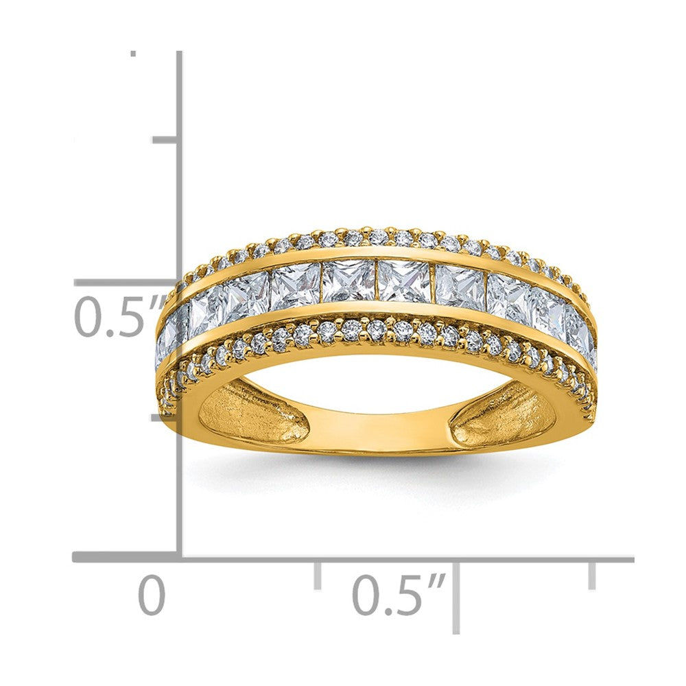 10K Gelbgold Tiara Kollektion Poliert Zirkonia Ring (size 7 Nur)