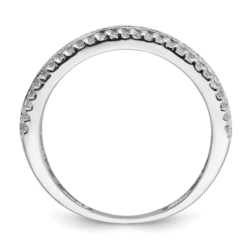 10K Weißgold Tiara Kollektion Poliert Zirkonia Ring