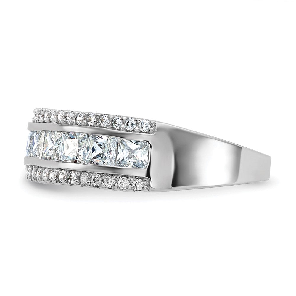 10K Weißgold Tiara Kollektion Poliert Zirkonia Ring