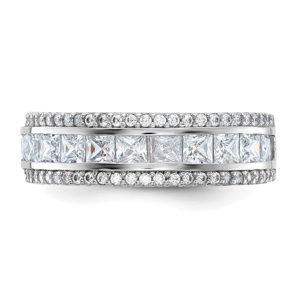 10K Weißgold Tiara Kollektion Poliert Zirkonia Ring
