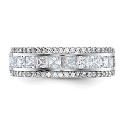 10K Weißgold Tiara Kollektion Poliert Zirkonia Ring