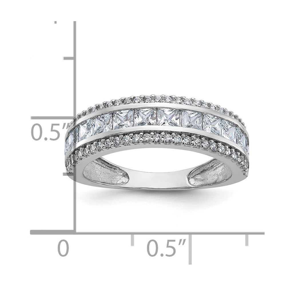 10K Weißgold Tiara Kollektion Poliert Zirkonia Ring