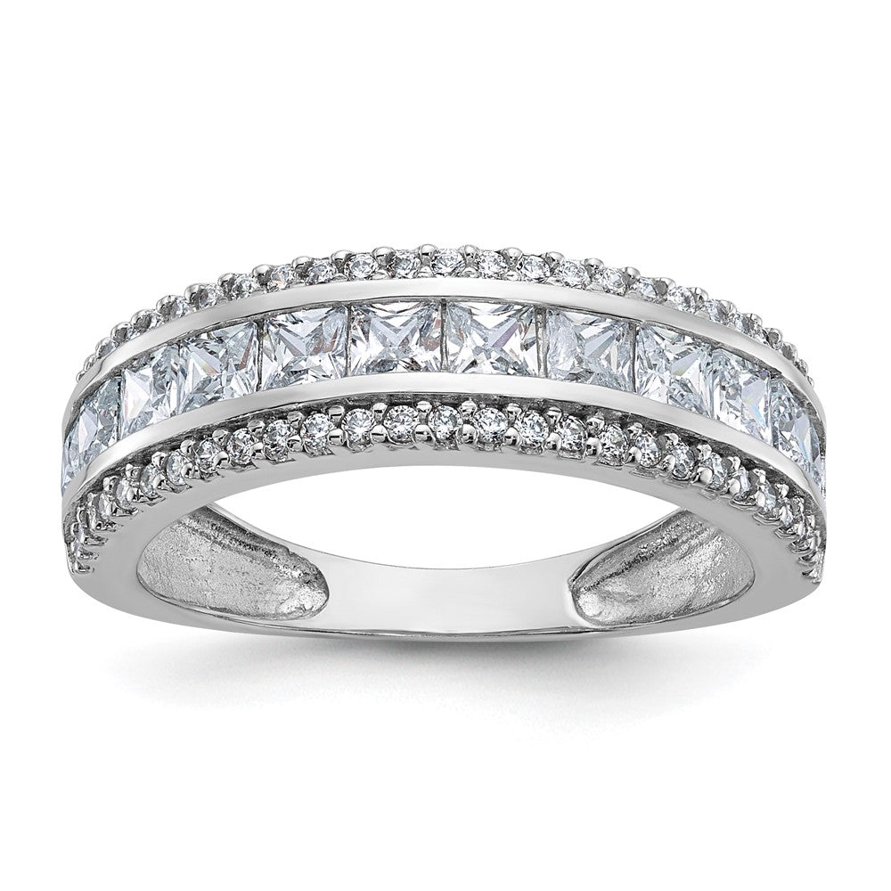 10K Weißgold Tiara Kollektion Poliert Zirkonia Ring