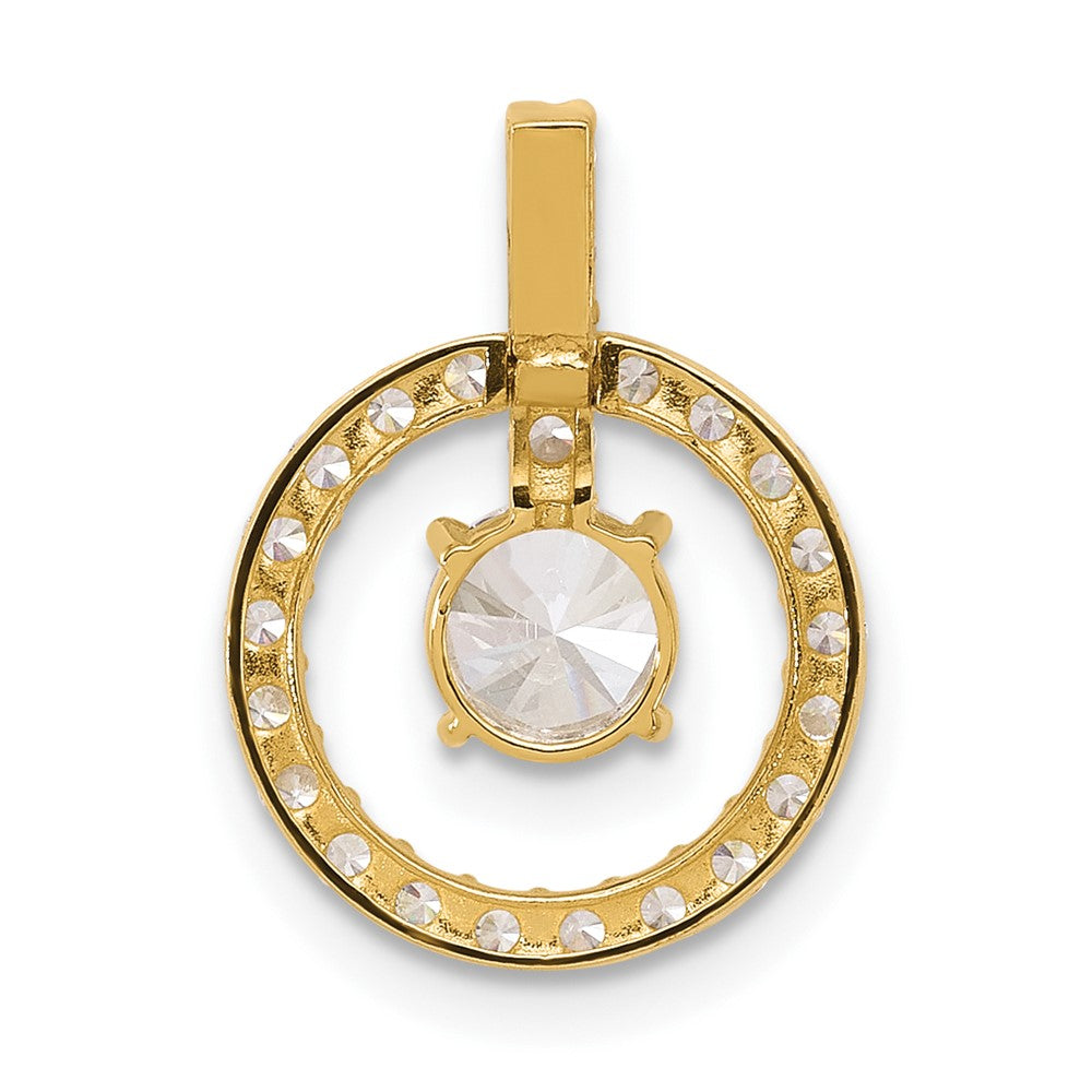 10K Gelbgold Tiara Kollektion Poliert Zirkonia Anhänger