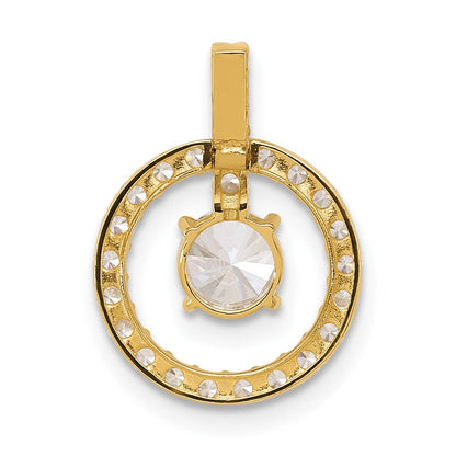 10K Gelbgold Tiara Kollektion Poliert Zirkonia Anhänger