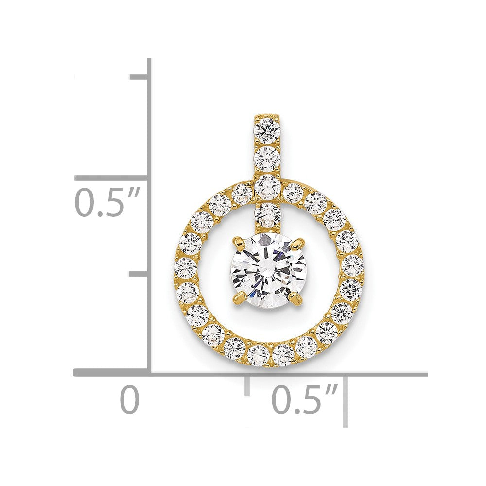10K Gelbgold Tiara Kollektion Poliert Zirkonia Anhänger