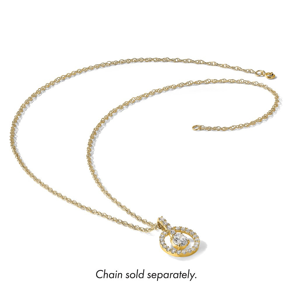 10K Gelbgold Tiara Kollektion Poliert Zirkonia Anhänger