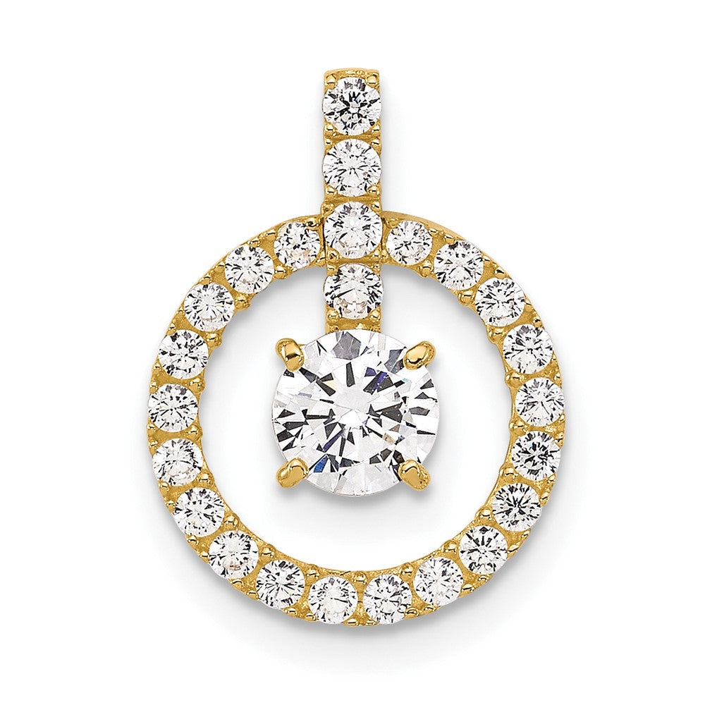 10K Gelbgold Tiara Kollektion Poliert Zirkonia Anhänger