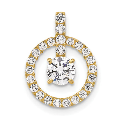 10K Gelbgold Tiara Kollektion Poliert Zirkonia Anhänger