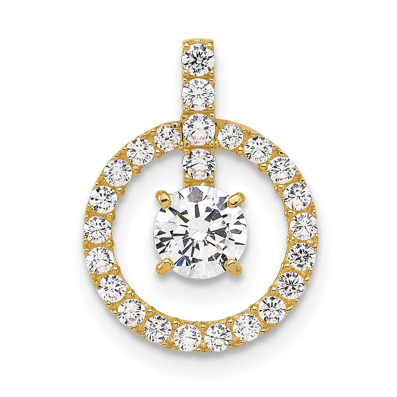 10K Gelbgold Tiara Kollektion Poliert Zirkonia Anhänger