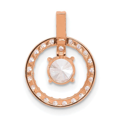 10K Roségold Tiara Kollektion Poliert Zirkonia Anhänger