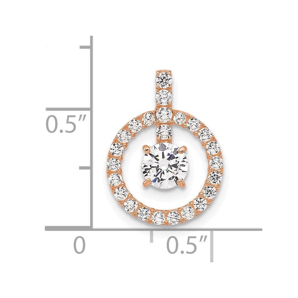 10K Roségold Tiara Kollektion Poliert Zirkonia Anhänger