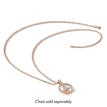 10K Roségold Tiara Kollektion Poliert Zirkonia Anhänger