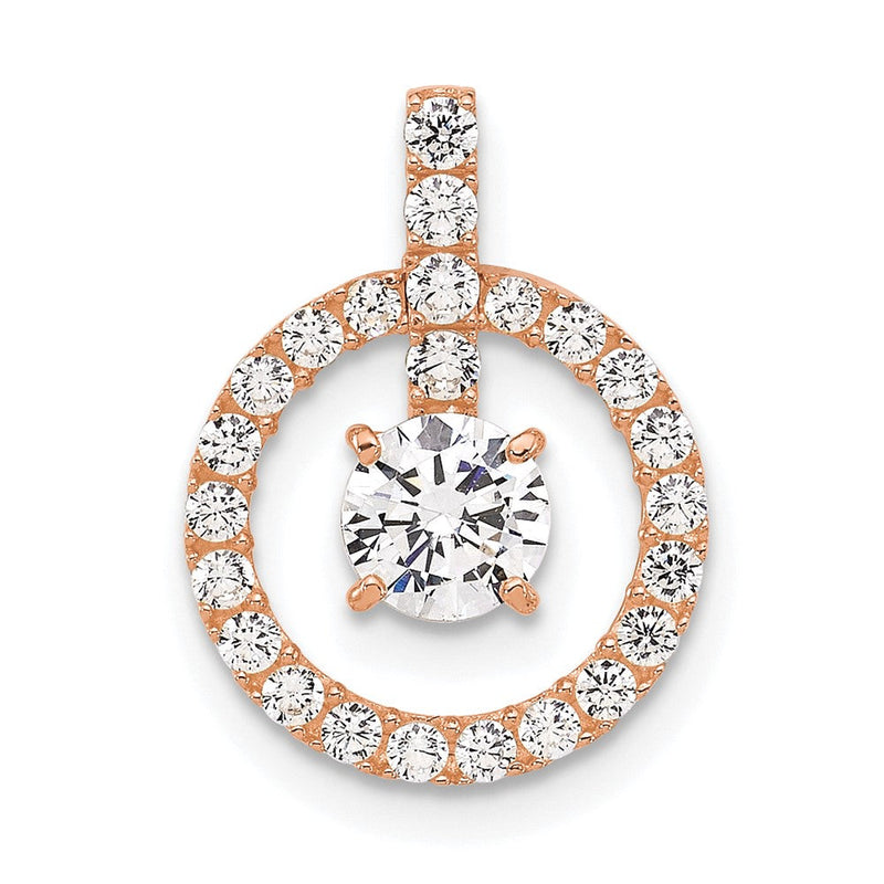 10K Roségold Tiara Kollektion Poliert Zirkonia Anhänger