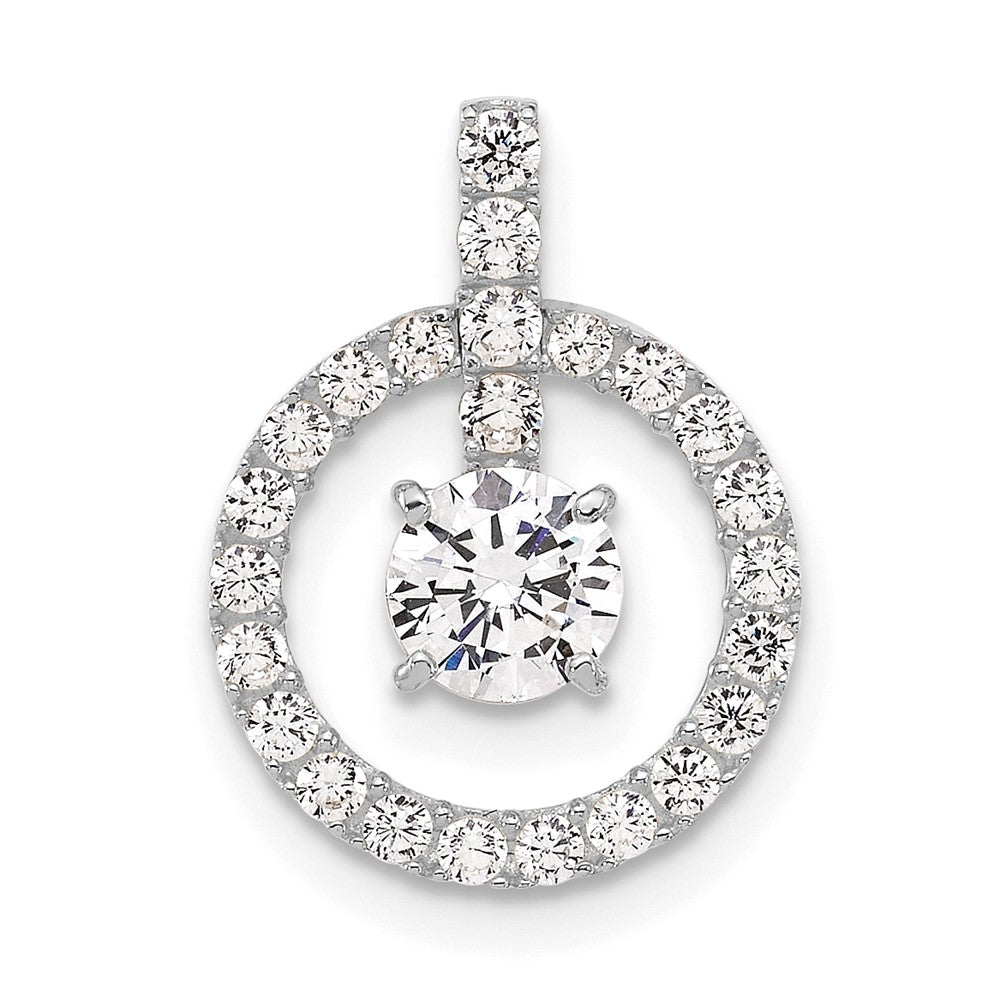 10K Weißgold Tiara Kollektion Poliert Zirkonia Anhänger