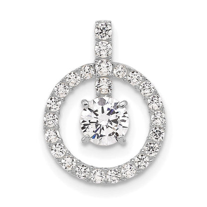 10K Weißgold Tiara Kollektion Poliert Zirkonia Anhänger