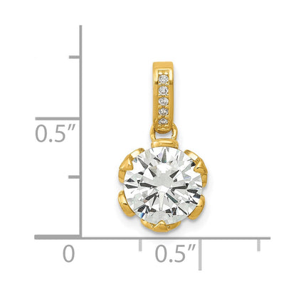 10K Gelbgold Tiara Kollektion Poliert Zirkonia Anhänger