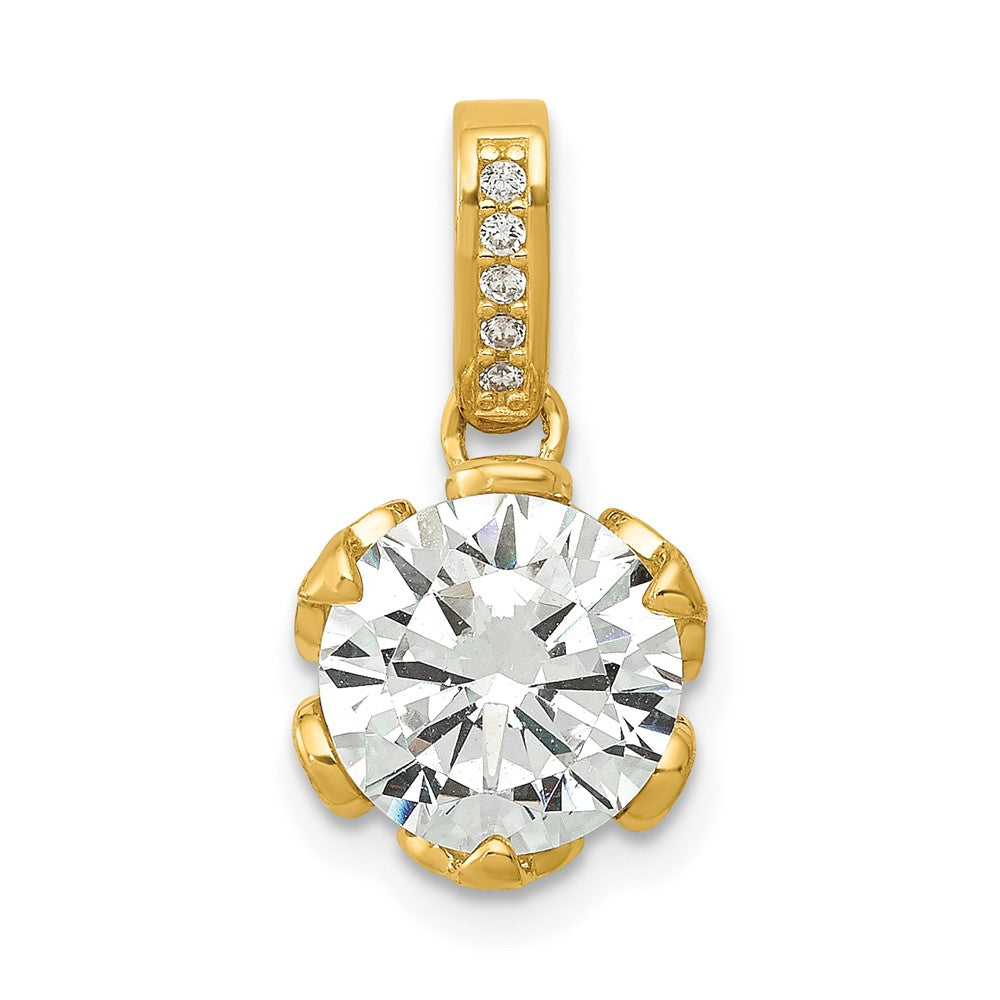 10K Gelbgold Tiara Kollektion Poliert Zirkonia Anhänger