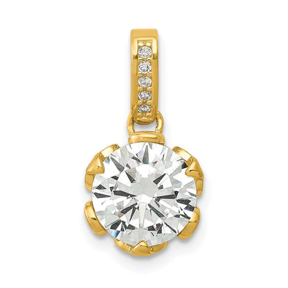 10K Gelbgold Tiara Kollektion Poliert Zirkonia Anhänger