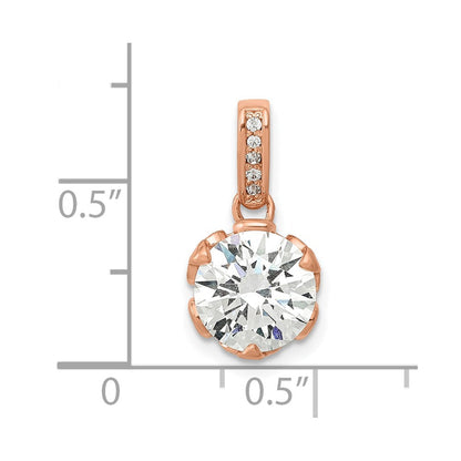 10K Roségold Tiara Kollektion Poliert Zirkonia Anhänger