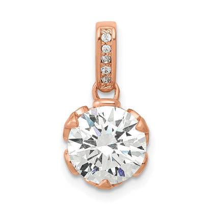 10K Roségold Tiara Kollektion Poliert Zirkonia Anhänger