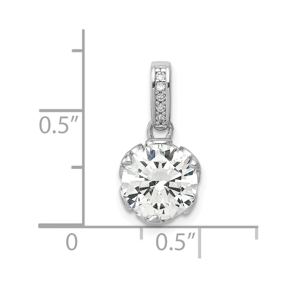 10K Weißgold Tiara Kollektion Poliert Zirkonia Anhänger