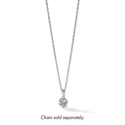 10K Weißgold Tiara Kollektion Poliert Zirkonia Anhänger