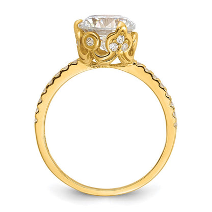 10K Gelbgold Tiara Kollektion Poliert Zirkonia Ring