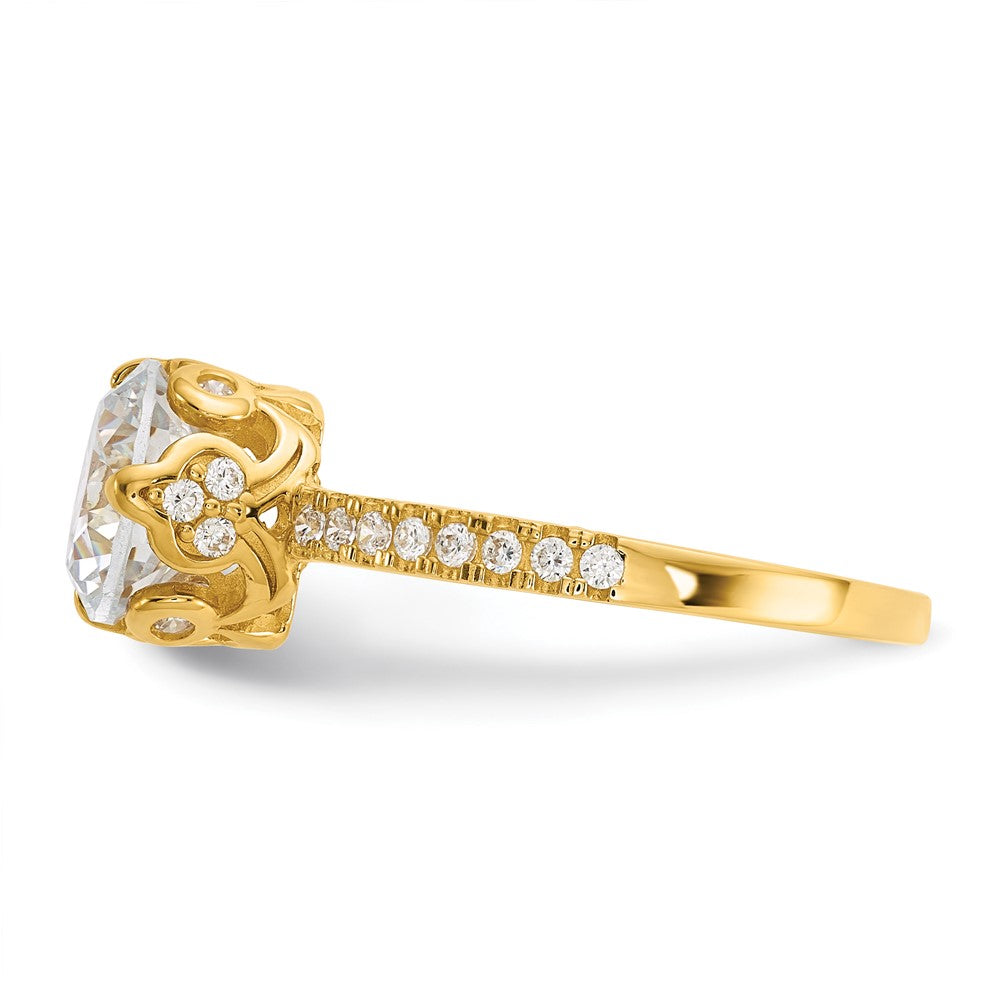 10K Gelbgold Tiara Kollektion Poliert Zirkonia Ring