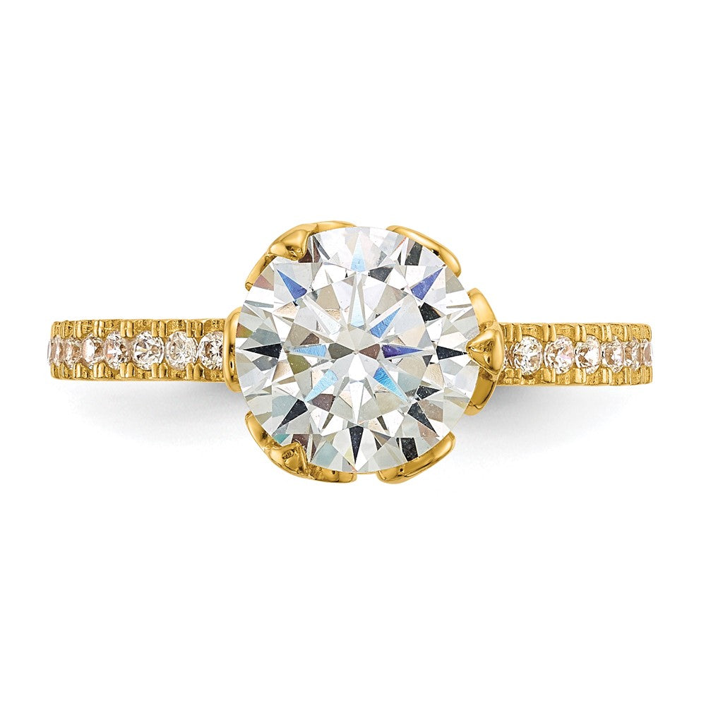 10K Gelbgold Tiara Kollektion Poliert Zirkonia Ring