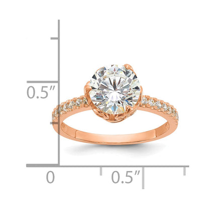 10K Gelbgold Tiara Kollektion Poliert Zirkonia Ring