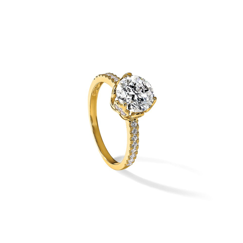 10K Gelbgold Tiara Kollektion Poliert Zirkonia Ring