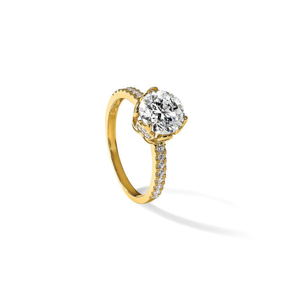 10K Gelbgold Tiara Kollektion Poliert Zirkonia Ring
