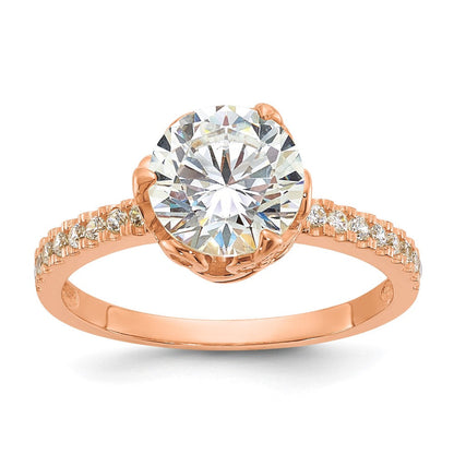 10K Gelbgold Tiara Kollektion Poliert Zirkonia Ring