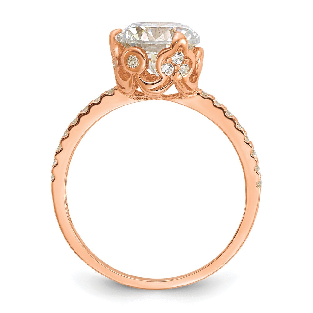 10K Roségold Tiara Kollektion Poliert Zirkonia Ring