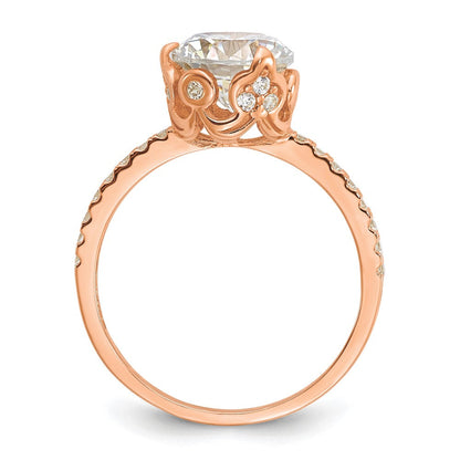 10K Roségold Tiara Kollektion Poliert Zirkonia Ring
