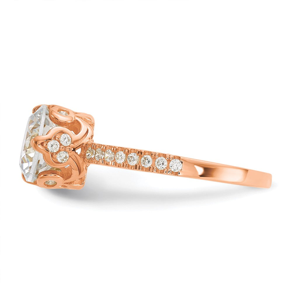 10K Roségold Tiara Kollektion Poliert Zirkonia Ring
