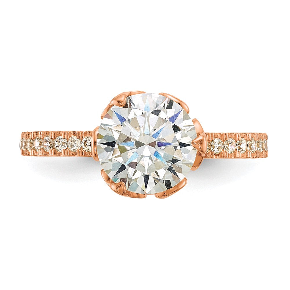 10K Roségold Tiara Kollektion Poliert Zirkonia Ring