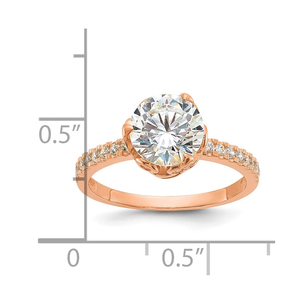 10K Roségold Tiara Kollektion Poliert Zirkonia Ring