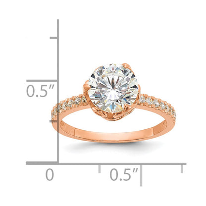 10K Roségold Tiara Kollektion Poliert Zirkonia Ring