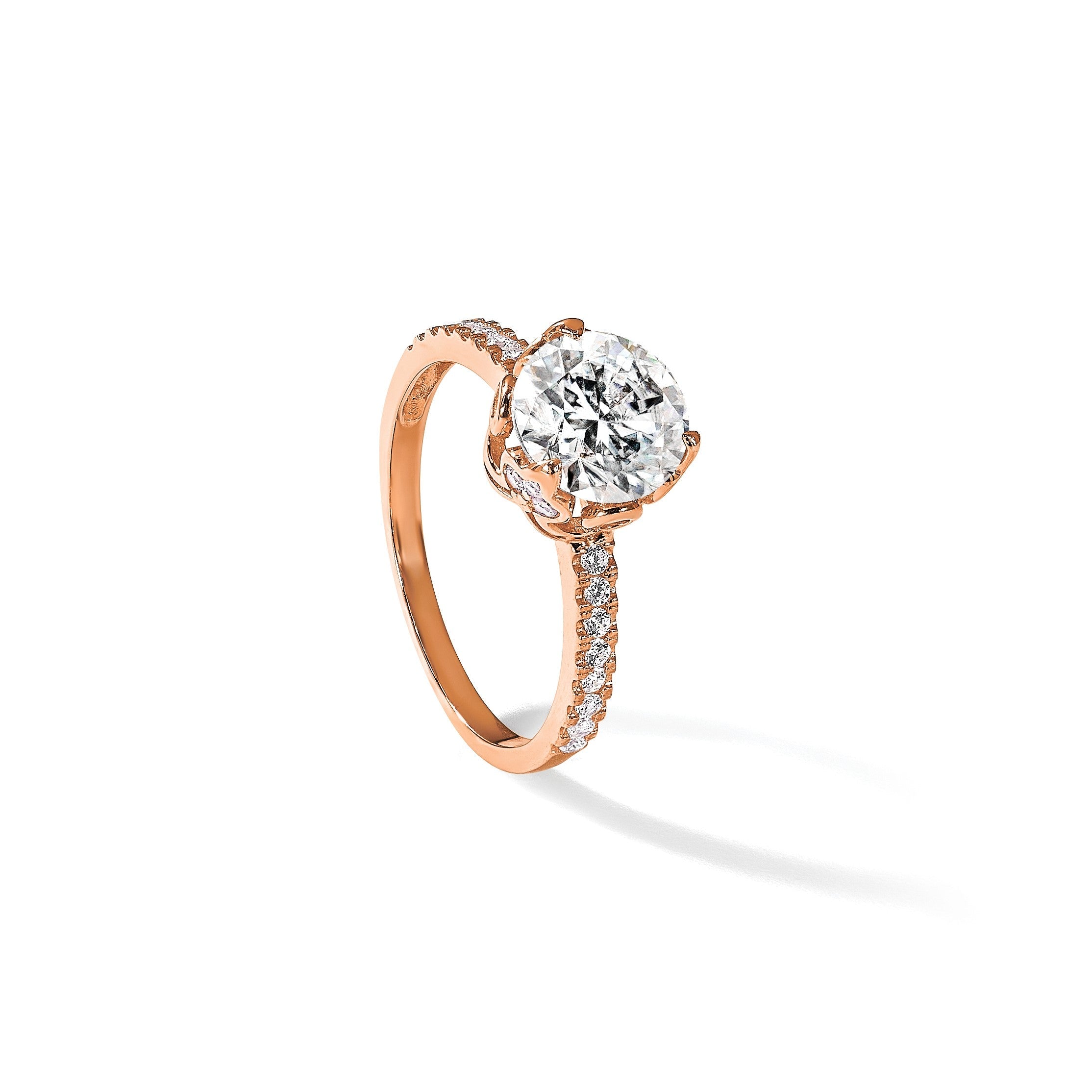 10K Roségold Tiara Kollektion Poliert Zirkonia Ring