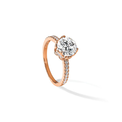 10K Roségold Tiara Kollektion Poliert Zirkonia Ring