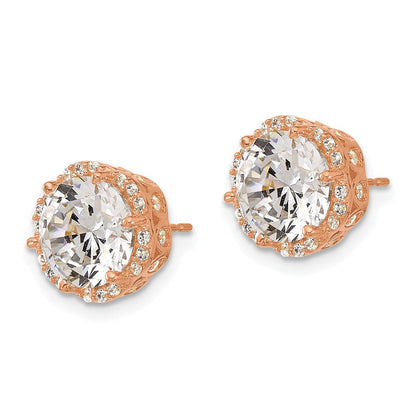 10K Roségold Tiara Kollektion Poliert Zirkonia Ohrstecker