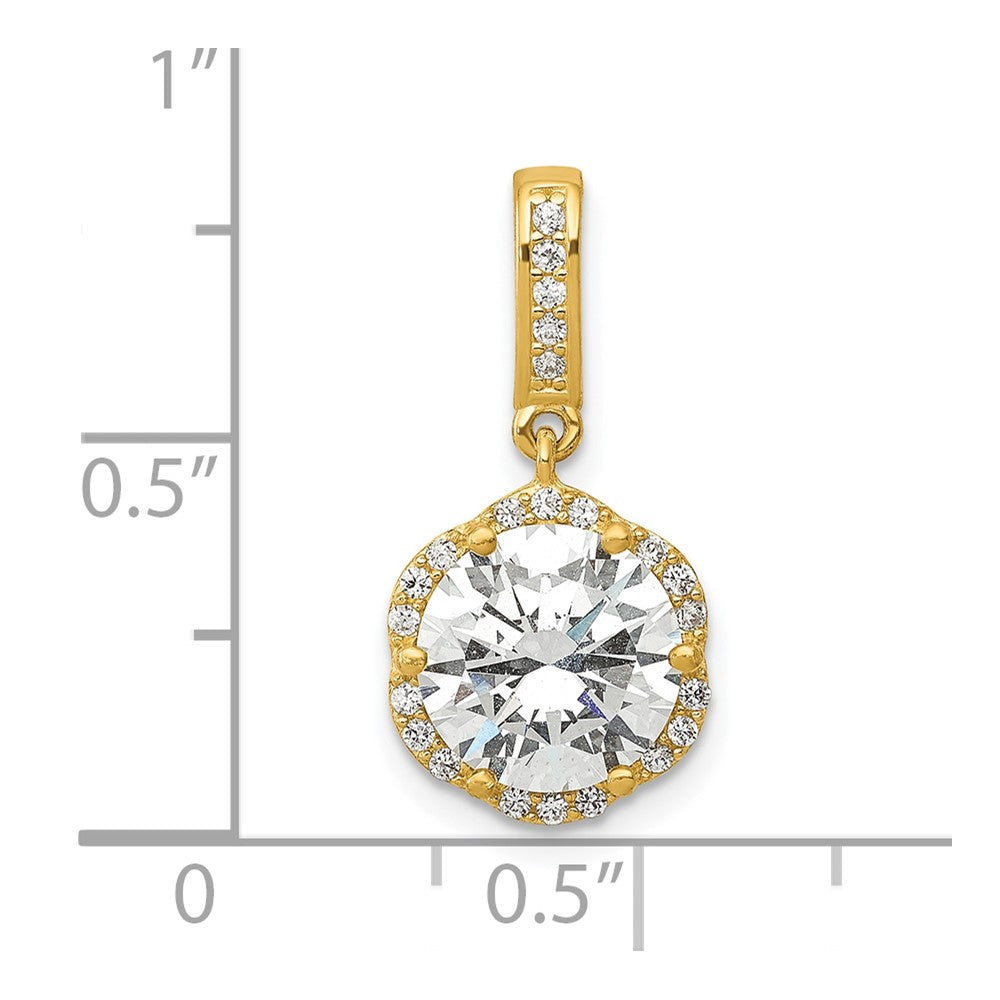 10K Gelbgold 10K Tiara Kollektion Poliert Zirkonia Anhänger