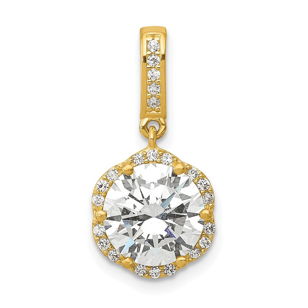 10K Gelbgold 10K Tiara Kollektion Poliert Zirkonia Anhänger