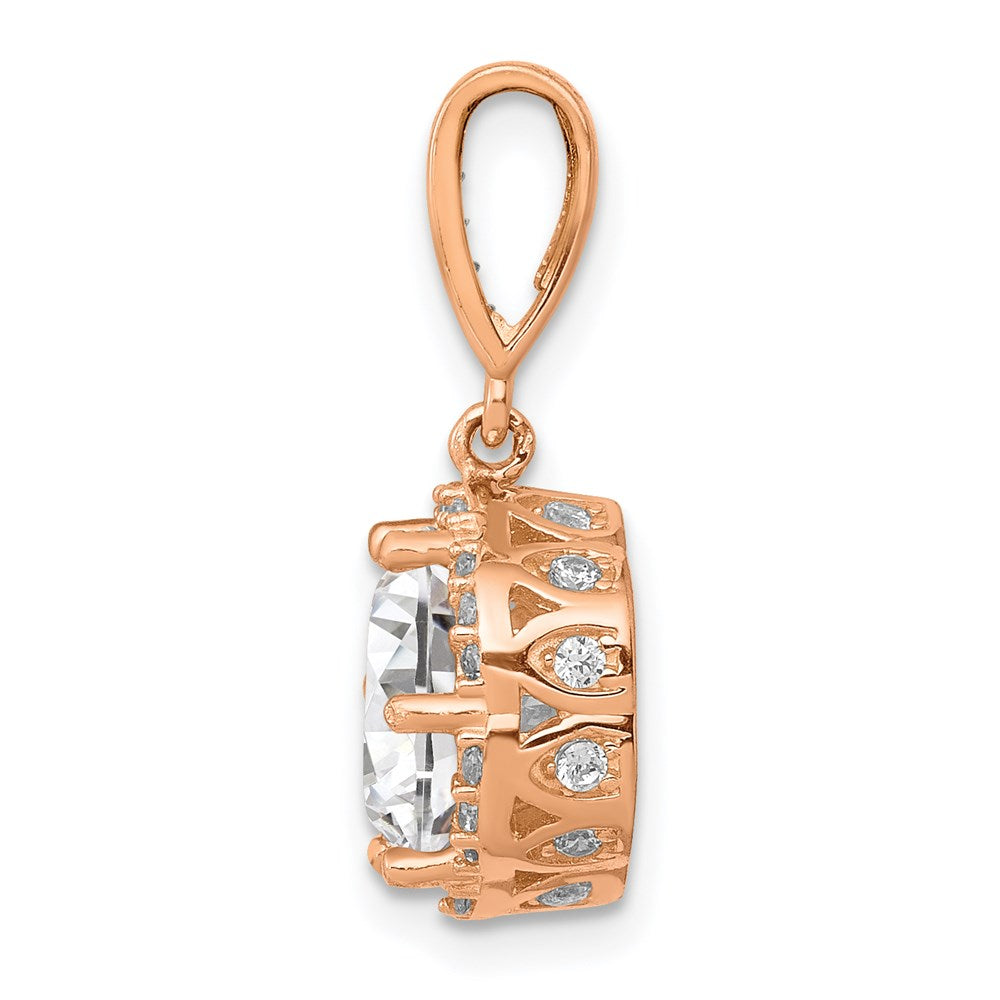 10K Roségold 10K Tiara Kollektion Roségold Poliert Zirkonia Anhänger