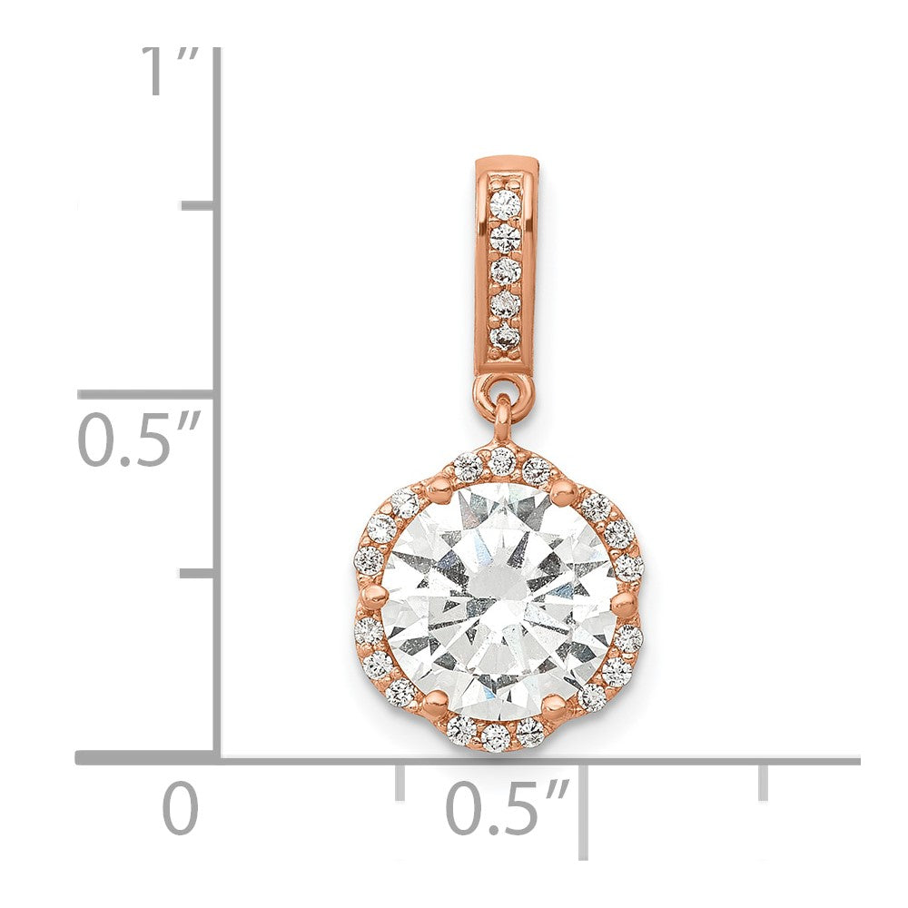10K Roségold 10K Tiara Kollektion Roségold Poliert Zirkonia Anhänger