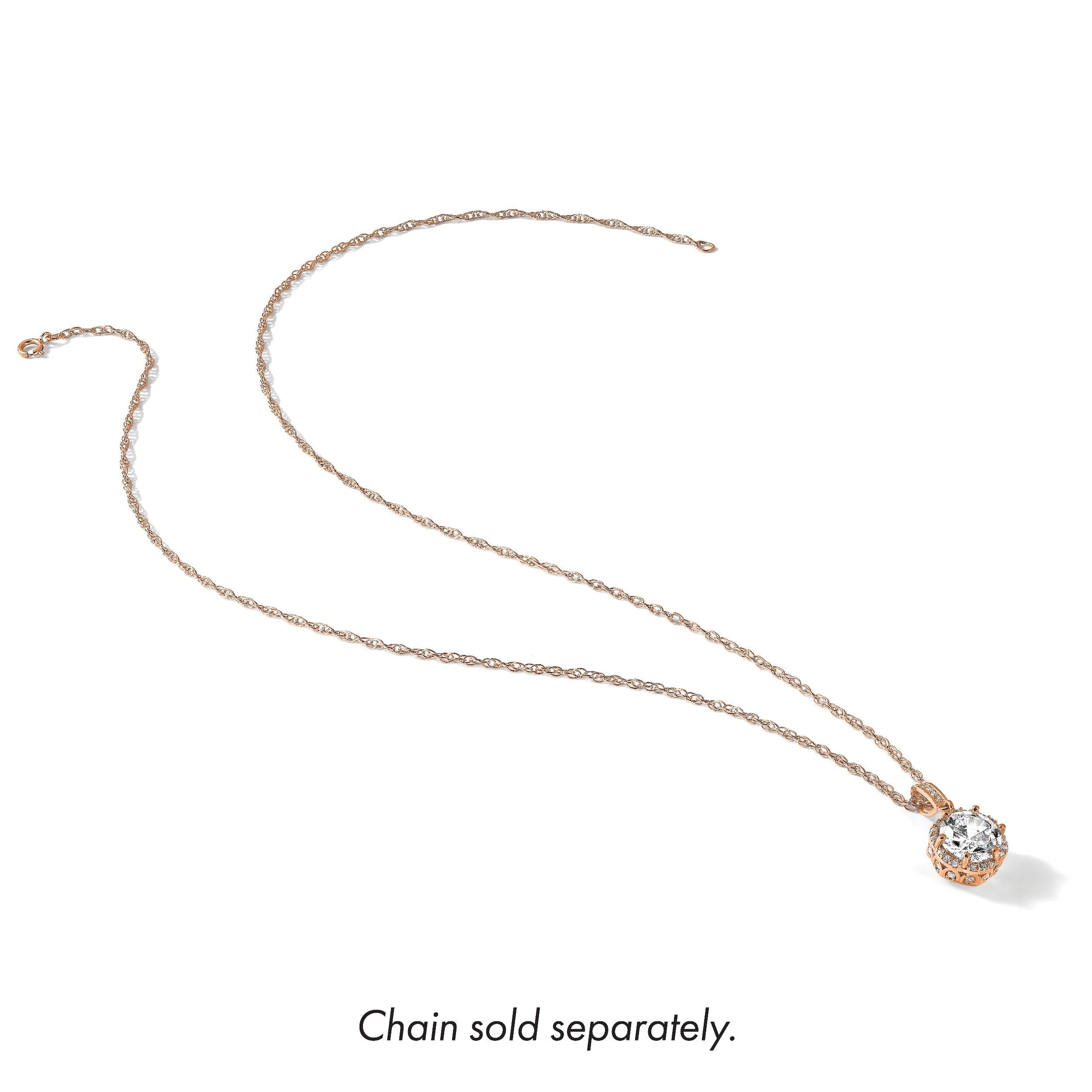 10K Roségold 10K Tiara Kollektion Roségold Poliert Zirkonia Anhänger