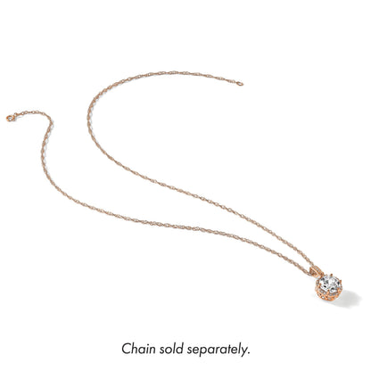 10K Roségold 10K Tiara Kollektion Roségold Poliert Zirkonia Anhänger